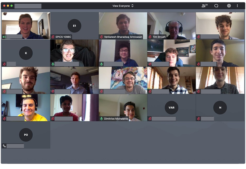 Zoom Meeting Screenshot with students and instructors